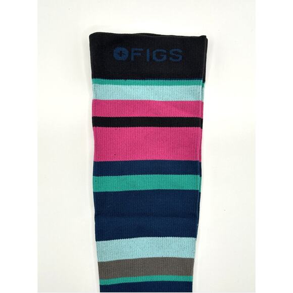 1 Pair FIGS Compression Socks Stripes 100% Awesome Size Medium - Picture 3 of 3
